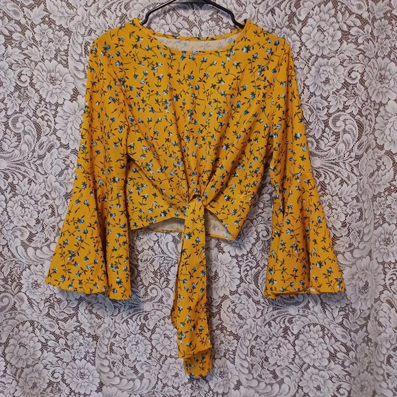 Tops - Cropped Botanical Top, M